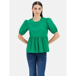 Kazo Green Peplum Top-picture-18