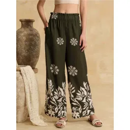 KAZO Green Print Regular Fit Trousers-picture-23