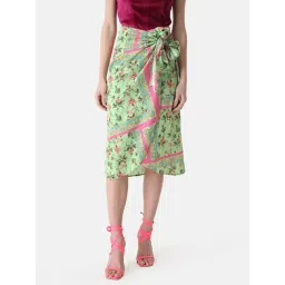 Kazo Green Printed Midi Skirt-picture-40