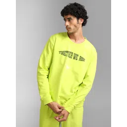 Kazo Green Regular Fit Printed Unisex Hooded Sweatshirt image 1