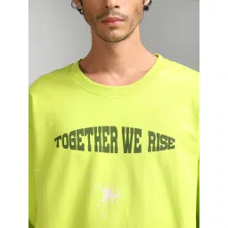 Kazo Green Regular Fit Printed Unisex Hooded Sweatshirt image 4