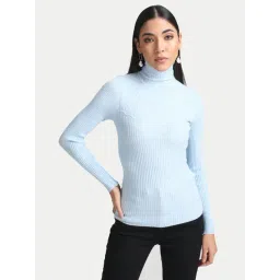 Kazo Light Blue Cotton Lace Pullover-picture-18