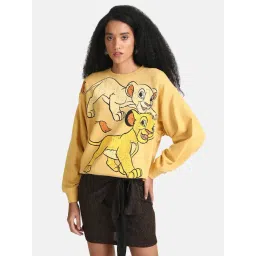 Kazo Lion King Disney Printed Sweat With Ruched Sleeves-picture-42