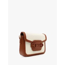 Kazo Off White & Brown Sling Handbag image 4