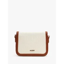 Kazo Off White & Brown Sling Handbag image 2