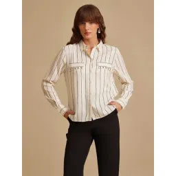 Kazo Off White Striped Shirt-picture-16