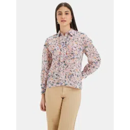 Kazo Peach Floral Print Shirt-picture-11