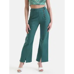 Kazo Pine Green Regular Fit High Rise Jeans-picture-26