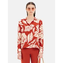 Kazo Rust & Beige Floral Print Shirt-picture-37