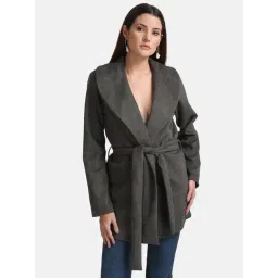 Kazo Shawl Collar Cape With Belt-picture-36