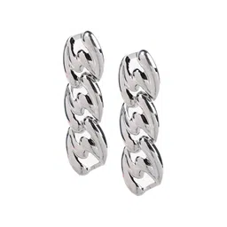 Kazo Silver Plated Contemporary Drop Earrings-picture-36