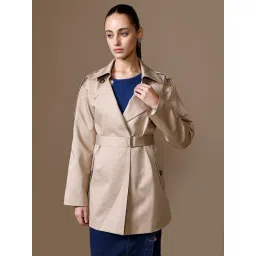 Kazo Tan Polyester Solid Jacket-picture-25