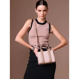 Kazo Taupe Nyx Textured Medium Leather Cross Body Bag-picture-25