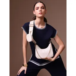 Kazo White Elsa Textured Small Leather Cross Body Bag-picture-22