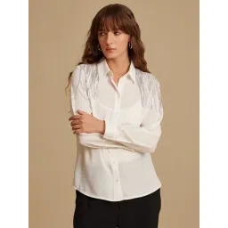 Kazo White Embellished Shirt-picture-22