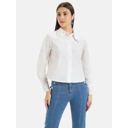 Kazo White Embellished Shirt-image-0