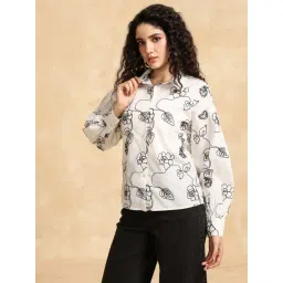 KAZO White Embroidered Casual Shirt-picture-38