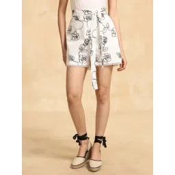 KAZO White Embroidered Shorts-picture-41