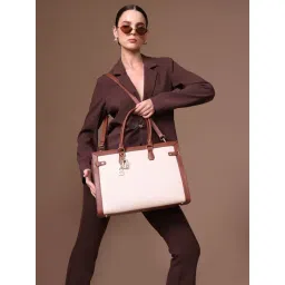 Kazo White Imperial Large Leather Laptop Bag-picture-42