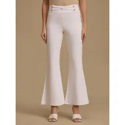 KAZO White Viscose Solid Jeggings-picture-39