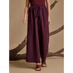 Kazo Wine Regular Fit High Rise Pants-picture-20