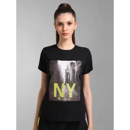 Kazo Women Cotton Black Printed T-shirt-picture-29