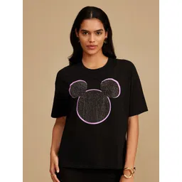 Kazo Women Graphic Printed Round Neck Cotton T-shirt-picture-31