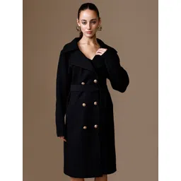Kazo Women Notched Lapel Regular Fit Long Sleeves Double-Breasted Overcoat-picture-34