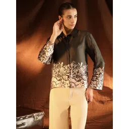 kazo Women Relaxed Fit Fit Floral Print Button Down Collar Formal Shirt-picture-34