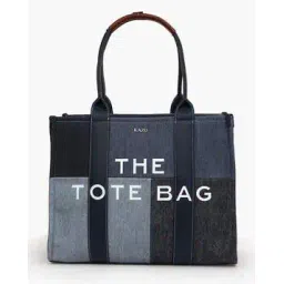 kazo Women Typographic Print Tote Bag with Zip Closure-picture-33