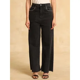 Kazo Women Wide Leg High-Rise Stretchable Jeans-picture-42