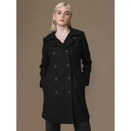 Kazo Women's Solid Notched Lapel Overcoat-picture-33