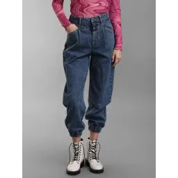 KZ07 by Kazo Blue Regular Fit High Rise Joggers-picture-18