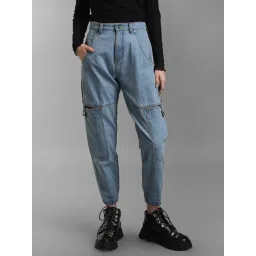 KZ07 by Kazo Blue Regular Fit High Rise Joggers-picture-16