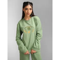 KZ07 by Kazo Sage Green Graphic Print Pullover-picture-44