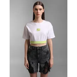KZ07 by Kazo White Cotton Crop Sweatshirt-picture-40