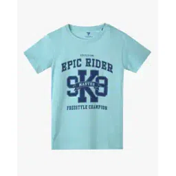 kb team spirit Boys Typographic Print Relaxed Fit Crew-Neck T-Shirt-picture-19