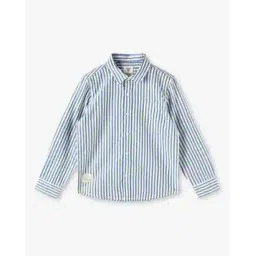 kb team spirit Boys Vertical Striped Relaxed Fit Shirt-picture-29
