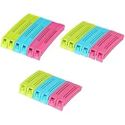 KBF 18Pc Plastic Food Snack Bag Pouch Clip Sealer for Keeping Food Fresh for Home Kitchen Camping Snack Seal Sealing Bag Clips (Multi Color) | Pouch Clip Sealer 18 Piece | Food Clips Sealer |-picture-10
