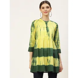 KBZ Yellow & Green Tie and Dye Pure Cotton Empire Top-picture-38