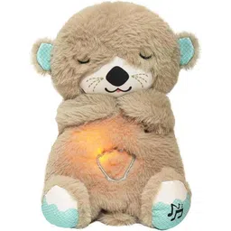 kd sapra Music, Sounds, Lights and Breathing Motion, Breathing Toy Teddy Bear with Lights- 29 cm image 1