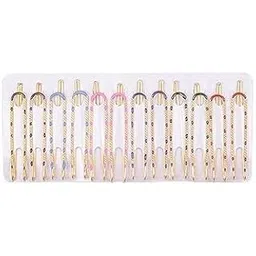 kdg treads Metal Plated Saree Pins Hijab Pallu Dupatta Chunari Pin Patli Pin Strong Hold Brooch Multi-purpose for Women and Girls Ladies12 pieces-picture-12