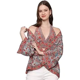 ke kanhaexports KE KANHA EXPORTS women tops with shurg set western halter top with kimono set tops for jeans for women trendy beachwear top-picture-32