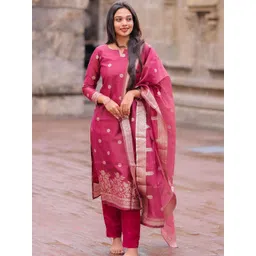 Kedar Fab Ethnic Motifs Woven Design Kurta with Trousers & With Dupatta-picture-36