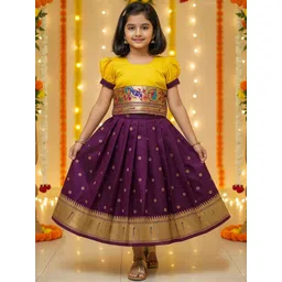 Kedar Fab Girls Purple Paithani Lehenga Choli-picture-31