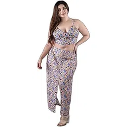 keepfit Abstract Printed Sleeveless Padded Crop top & Skirt Swimwear for Women|Swimwear for Women-picture-37