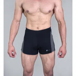 keepfit men black swimming trunks with contrast designing Solid Men Swim Bottom Black Swimsuit-picture-26