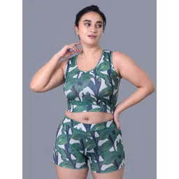 Keepfit Plus Size Abstract Printed Round Neck Swim Set-picture-21