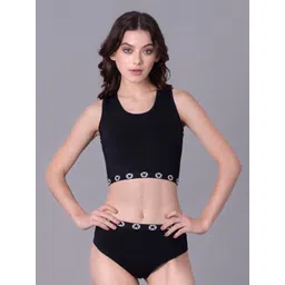 Keepfit Two-Piece Contrast Border Breathable Swim Bikini Set-picture-13