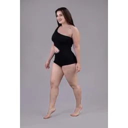 Keepfit Women One Piece One Shoulder Cutout Padded Plus Size Swimsuit image 3